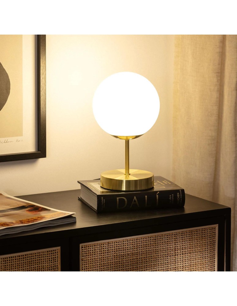 Abruzzo Lampa Stołowa Złota Kula Mleczna Simona E14 ABR-LSS-Z-E27