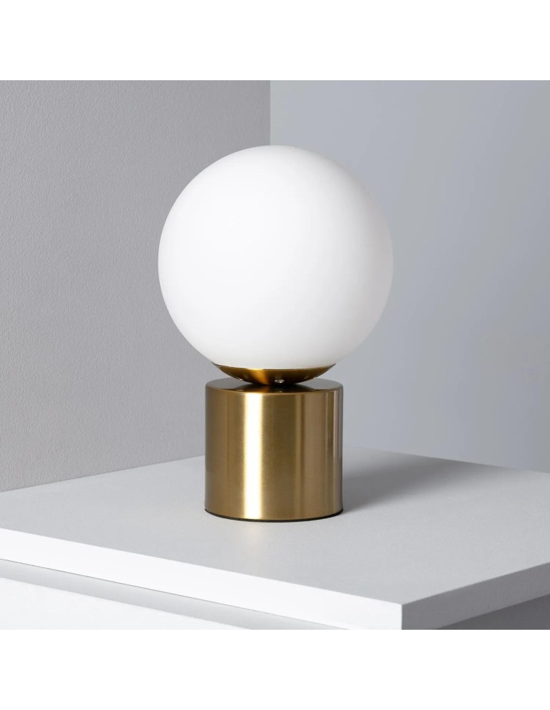 Abruzzo Lampa Stołowa Złota Kula Mleczna Gibis 1xE27 ABR-LSG-E27