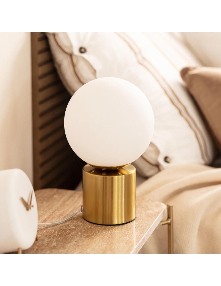 Table lamps - Abruzzo Table Lamp Gold Milk Ball Gibis 1xE27 ABR-LSG-E27 - product kolory-swiatla.pl 3