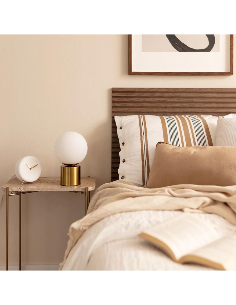 Abruzzo Lampa Stołowa Złota Kula Mleczna Gibis 1xE27 ABR-LSG-E27