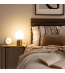 Abruzzo Lampa Stołowa Złota Kula Mleczna Gibis 1xE27 ABR-LSG-E27