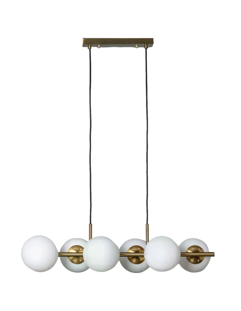 Pendant lamps - Abruzzo Pompei 6xE27 Gold Milk Balls Pendant Lamp ABR-LWP-6E27 - product kolory-swiatla.pl 1