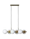 Abruzzo Lampa Wisząca Złota Kule Mleczne Pompei 6xE27 ABR-LWP-6E27