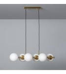 Abruzzo Lampa Wisząca Złota Kule Mleczne Pompei 6xE27 ABR-LWP-6E27