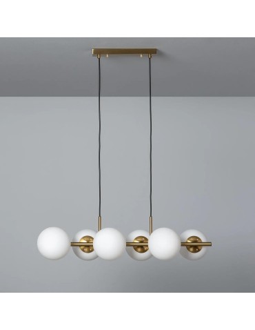 Abruzzo Lampa Wisząca Złota Kule Mleczne Pompei 6xE27 ABR-LWP-6E27 - produkt 2
