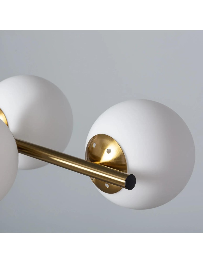 Pendant lamps - Abruzzo Pompei 6xE27 Gold Milk Balls Pendant Lamp ABR-LWP-6E27 - product kolory-swiatla.pl 4