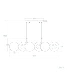 Abruzzo Lampa Wisząca Złota Kule Mleczne Pompei 6xE27 ABR-LWP-6E27