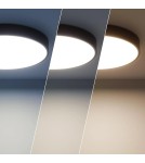 Abruzzo Plafon LED 31W Okrągły Czarny 40cm 3 Barwy Świecenia CCT Fabbri ABR-PLF-30W-C-CCT