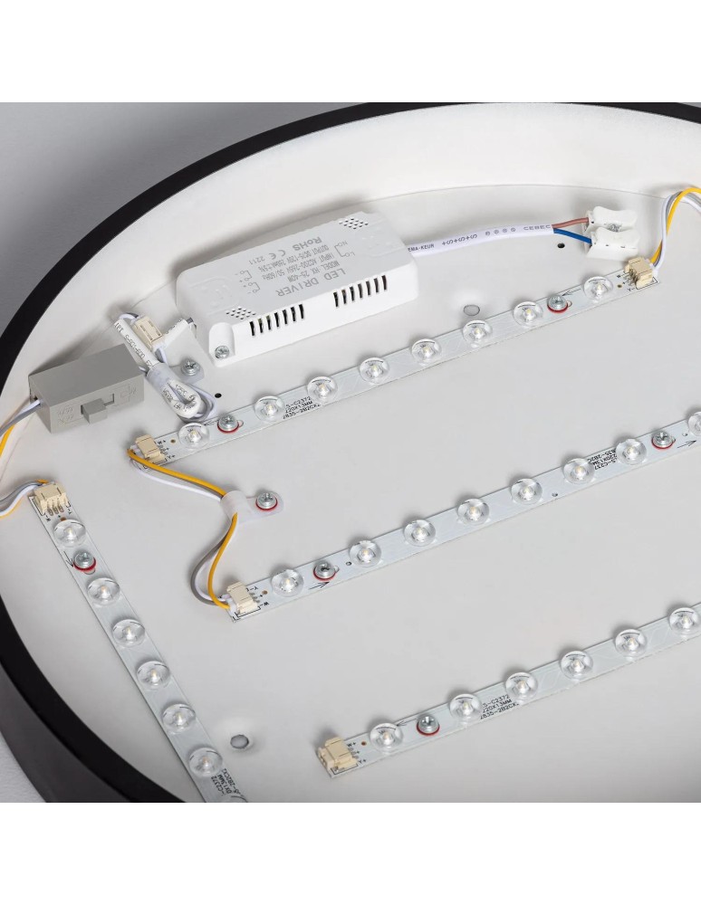 Abruzzo Plafon LED 31W Okrągły Czarny 40cm 3 Barwy Świecenia CCT Fabbri ABR-PLF-30W-C-CCT