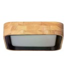 Abruzzo Plafon LED Mazza 16W Kwadratowy Naturalne Drewno 3 Barwy Świecenia CCT 37cm ABR-PLKDM-15W-CCT