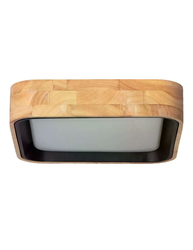 Ceiling lamps - Abruzzo LED Plafond Mazza 16W Square Natural Wood 3 CCT Light Colors 37cm ABR-PLKDM-15W-CCT - product kolory-swiatla.pl 1