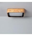 Abruzzo Plafon LED Mazza 16W Kwadratowy Naturalne Drewno 3 Barwy Świecenia CCT 37cm ABR-PLKDM-15W-CCT