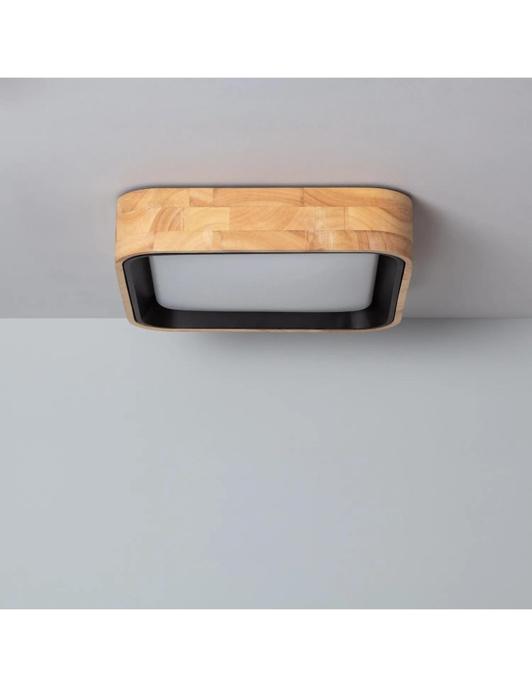 Ceiling lamps - Abruzzo LED Plafond Mazza 16W Square Natural Wood 3 CCT Light Colors 37cm ABR-PLKDM-15W-CCT - product kolory-swiatla.pl 2