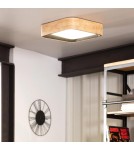 Abruzzo Plafon LED Mazza 16W Kwadratowy Naturalne Drewno 3 Barwy Świecenia CCT 37cm ABR-PLKDM-15W-CCT