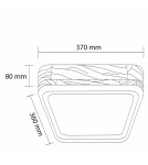 Abruzzo Plafon LED Mazza 16W Kwadratowy Naturalne Drewno 3 Barwy Świecenia CCT 37cm ABR-PLKDM-15W-CCT