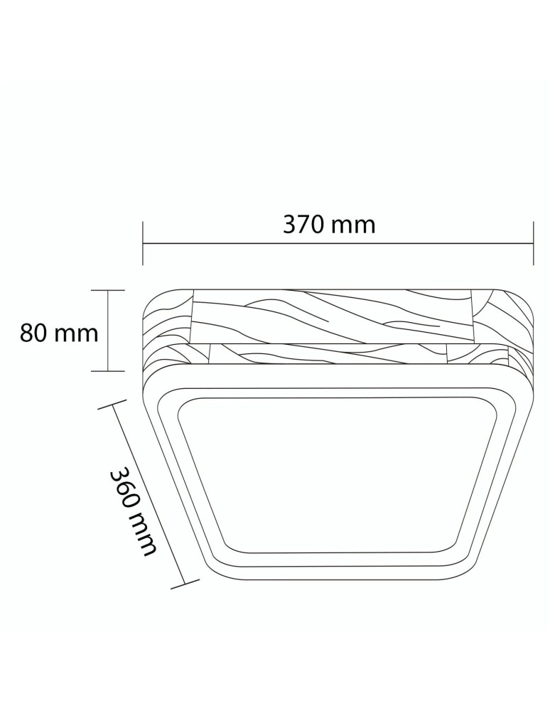 Abruzzo Plafon LED Mazza 16W Kwadratowy Naturalne Drewno 3 Barwy Świecenia CCT 37cm ABR-PLKDM-15W-CCT