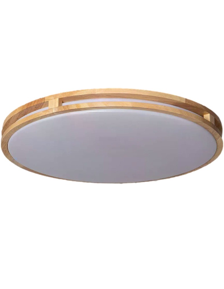 Ceiling lamps - Abruzzo LED Plafond Sagio Round 21W Natural Wood 3 Luminous Colors CCT 40cm ABR-PLODS-20W-CCT - product kolory-swiatla.pl 1