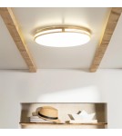 Abruzzo Plafon LED Sagio Okrągły 21W Naturalne Drewno 3 Barwy Świecenia CCT 40cm ABR-PLODS-20W-CCT