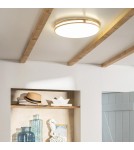 Abruzzo Plafon LED Sagio Okrągły 21W Naturalne Drewno 3 Barwy Świecenia CCT 40cm ABR-PLODS-20W-CCT