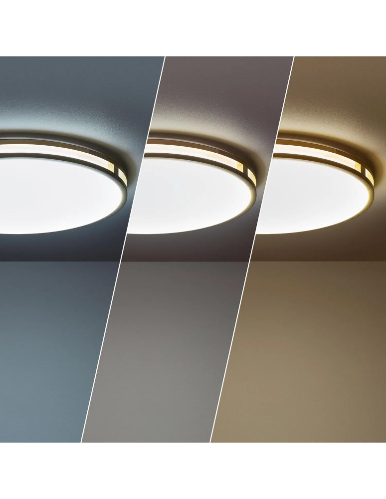 Abruzzo Plafon LED Sagio Okrągły 21W Naturalne Drewno 3 Barwy Świecenia CCT 40cm ABR-PLODS-20W-CCT