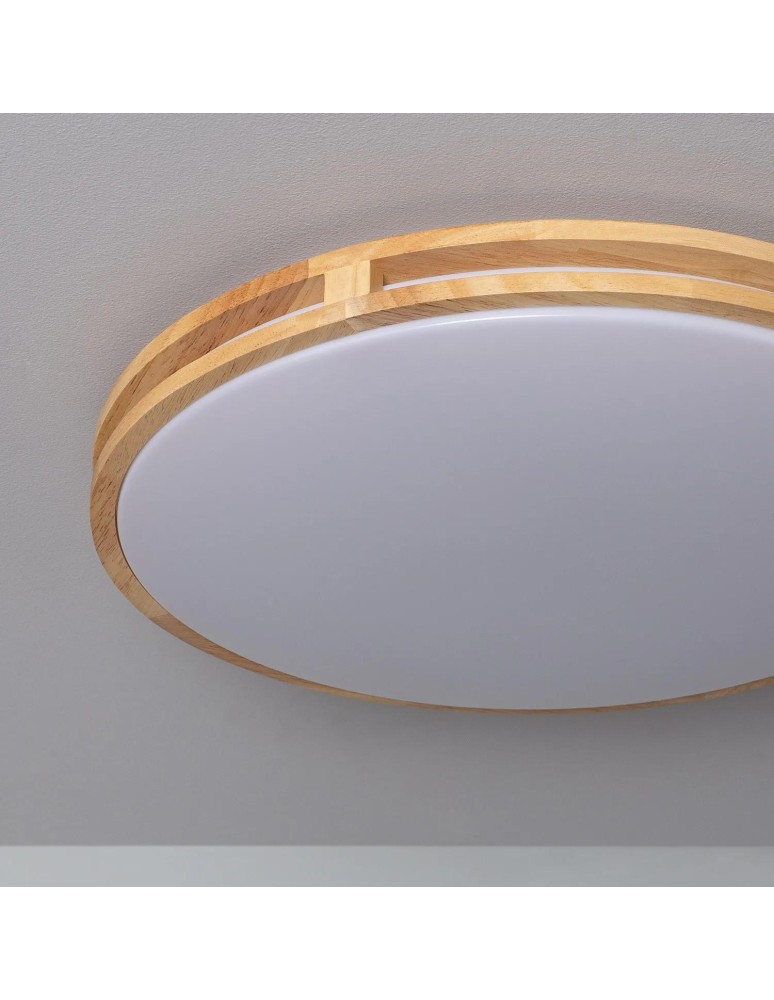 Ceiling lamps - Abruzzo LED Plafond Sagio Round 21W Natural Wood 3 Luminous Colors CCT 40cm ABR-PLODS-20W-CCT - product kolory-swiatla.pl 9