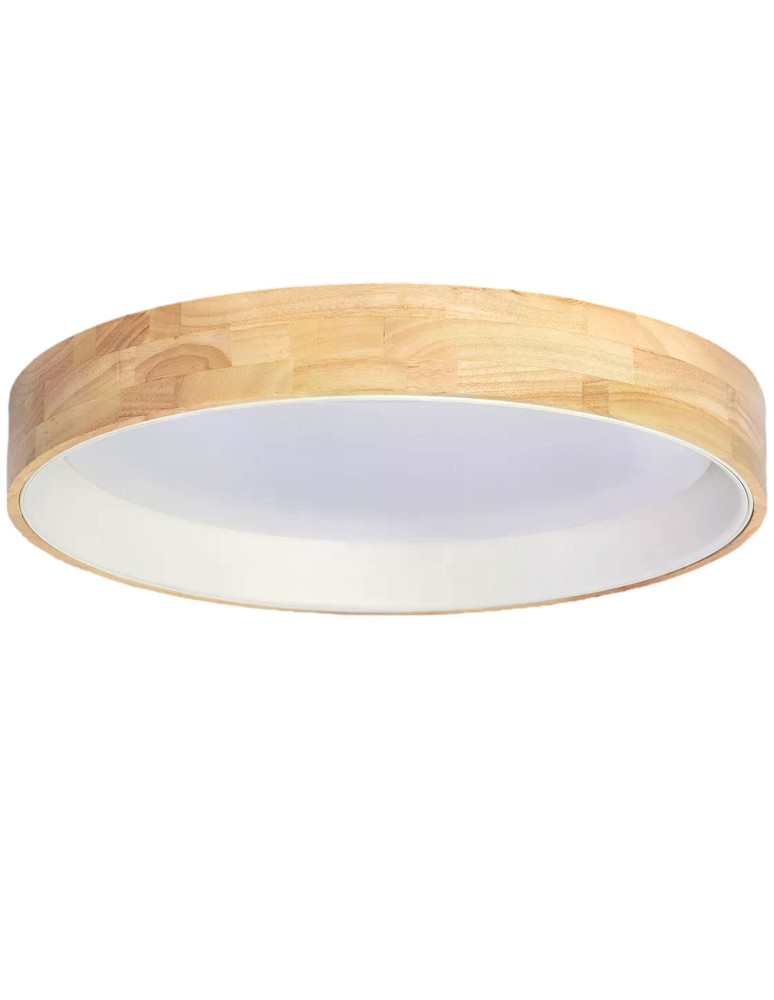 Abruzzo Plafon LED 31W Okrągły 60 cm Naturalne Drewno 3 Barwy Świecenia Vero ABR-PLODV-B-30W-CCT