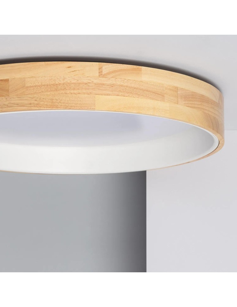 Abruzzo Plafon LED 31W Okrągły 60 cm Naturalne Drewno 3 Barwy Świecenia Vero ABR-PLODV-B-30W-CCT