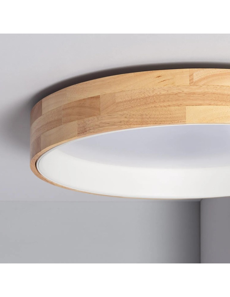 Abruzzo Plafon LED 31W Okrągły 60 cm Naturalne Drewno 3 Barwy Świecenia Vero ABR-PLODV-B-30W-CCT