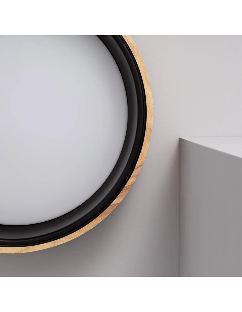 Ceiling lamps - Abruzzo LED Plafond 31W Round 60cm Natural Wood 3 Light Colors CCT Vero Black ABR-PLODV-C-30WW-CCT - product kolory-swiatla.pl 8