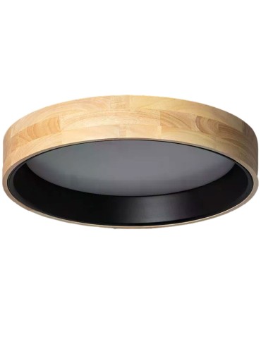 Abruzzo Plafon LED 21W Okrągły 48cm Naturalne Drewno 3 Barwy Świecenia CCT Vero Black ABR-PLODV-C-20W-CCT