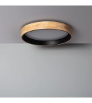Abruzzo Plafon LED 21W Okrągły 48cm Naturalne Drewno 3 Barwy Świecenia CCT Vero Black ABR-PLODV-C-20W-CCT