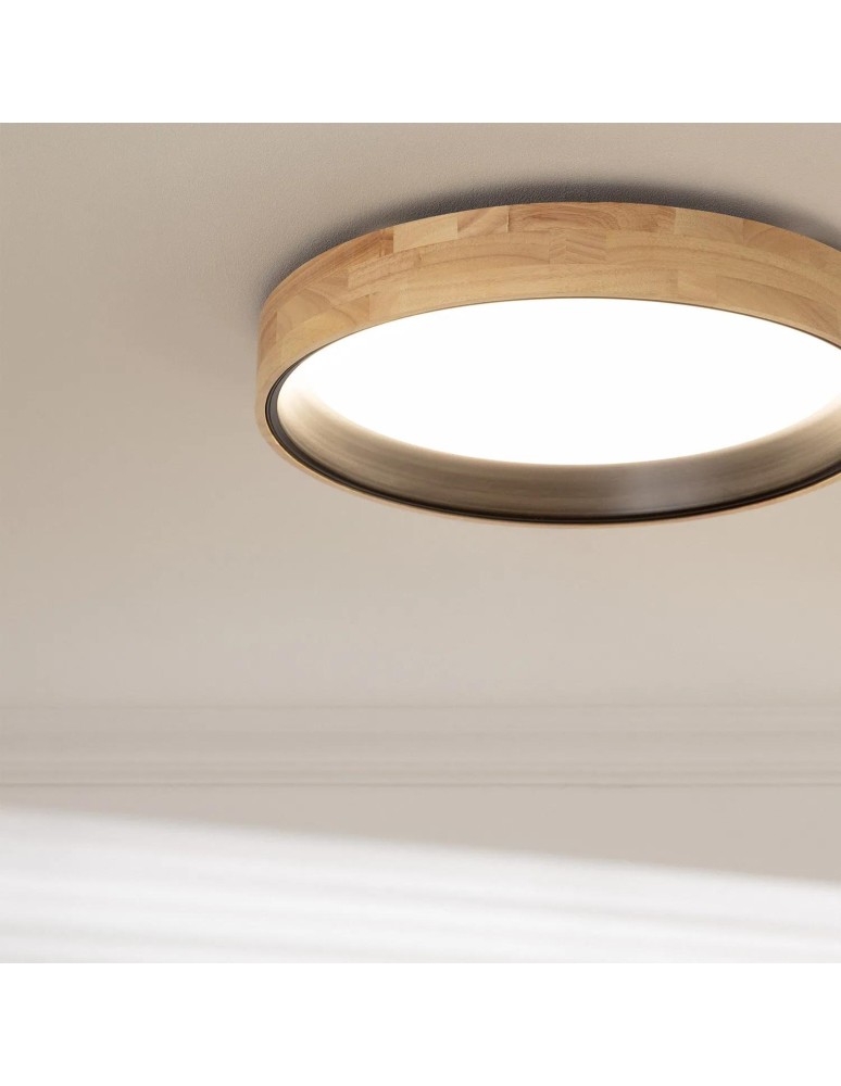 Abruzzo Plafon LED 16W Okrągły 38cm Naturalne Drewno 3 Barwy Świecenia CCT Vero ABR-PLODV-C-15W-CCT