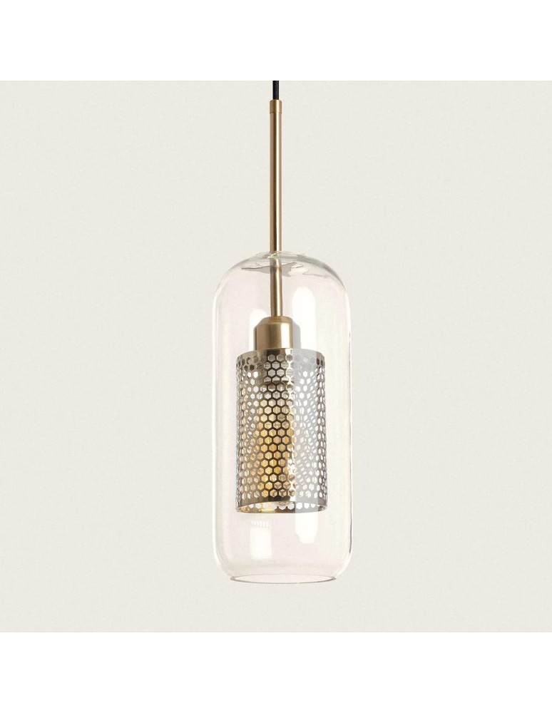 Abruzzo Lampa Wisząca Złota Szklana Zwis Nobbile E27 ABR-ZON-E27