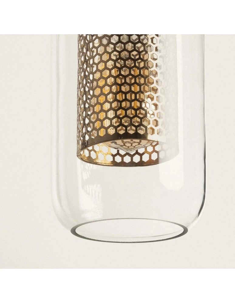 Abruzzo Lampa Wisząca Złota Szklana Zwis Nobbile E27 ABR-ZON-E27