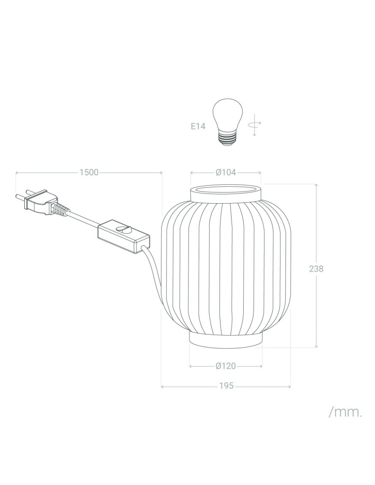 Abruzzo Lampa Stołowa z Porcelany Porcellado E14 ABR-LSPP-E14