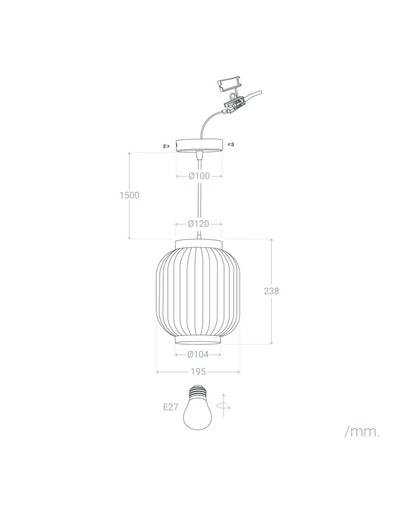 Abruzzo Lampa Wisząca z Porcelany Porcellado E14 ABR-LWPP-E14