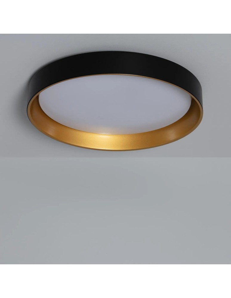 Abruzzo Plafon LED 31W Okrągły Czarno Złoty 50cm 3 Barwy Świecenia CCT Roma ABR-PLR-C-30W-CCT