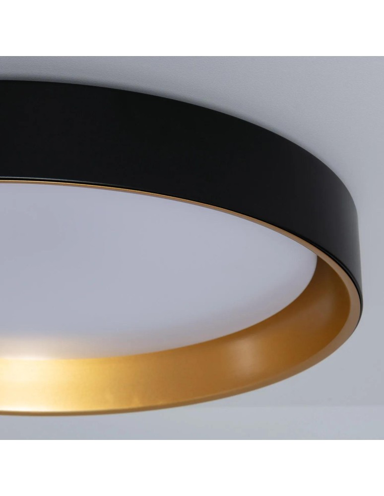 Abruzzo Plafon LED 31W Okrągły Czarno Złoty 50cm 3 Barwy Świecenia CCT Roma ABR-PLR-C-30W-CCT