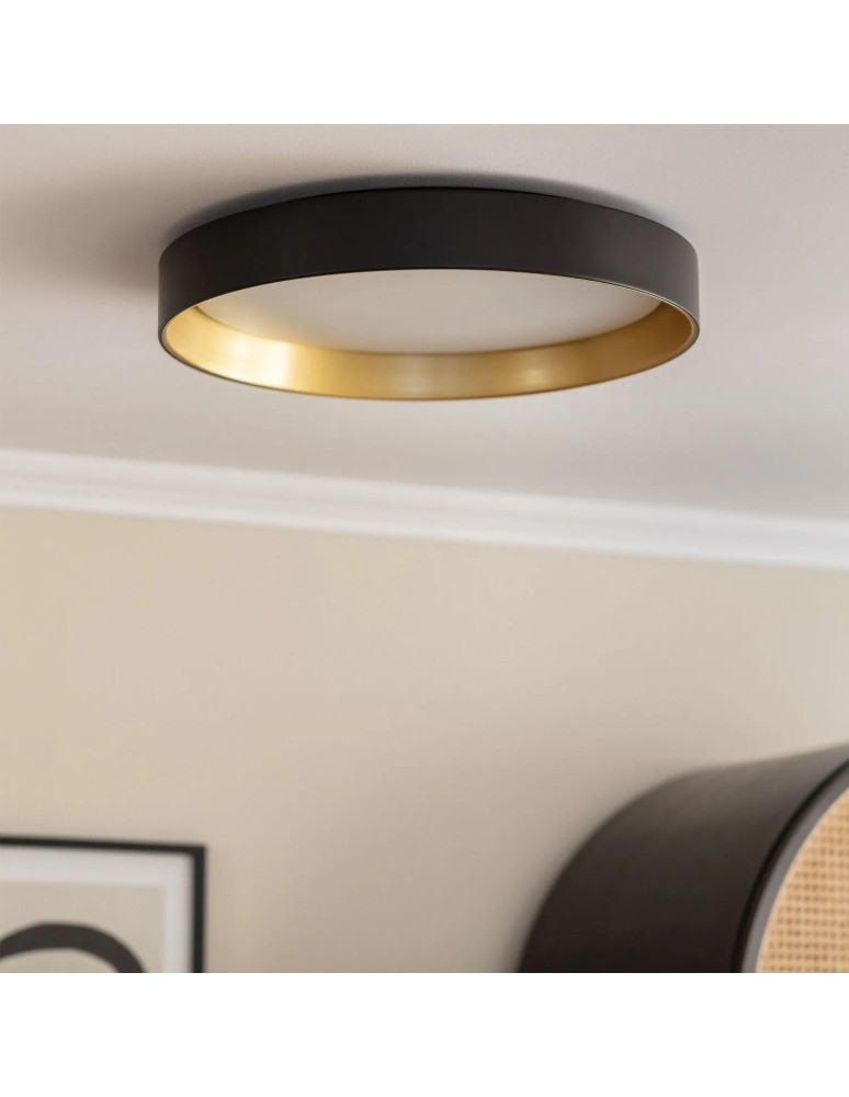 Abruzzo Plafon LED 21W Okrągły Czarno Złoty 45cm 3 Barwy Świecenia CCT Roma ABR-PLR-C-20W-CCT