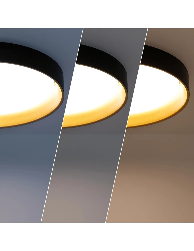 Abruzzo Plafon LED 21W Okrągły Czarno Złoty 45cm 3 Barwy Świecenia CCT Roma ABR-PLR-C-20W-CCT