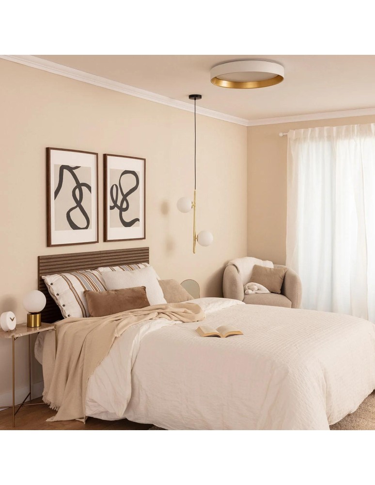 Abruzzo Plafon LED 21W Okrągły Biało Złoty 45cm 3 Barwy Świecenia CCT Roma ABR-PLR-Z-20W-CCT