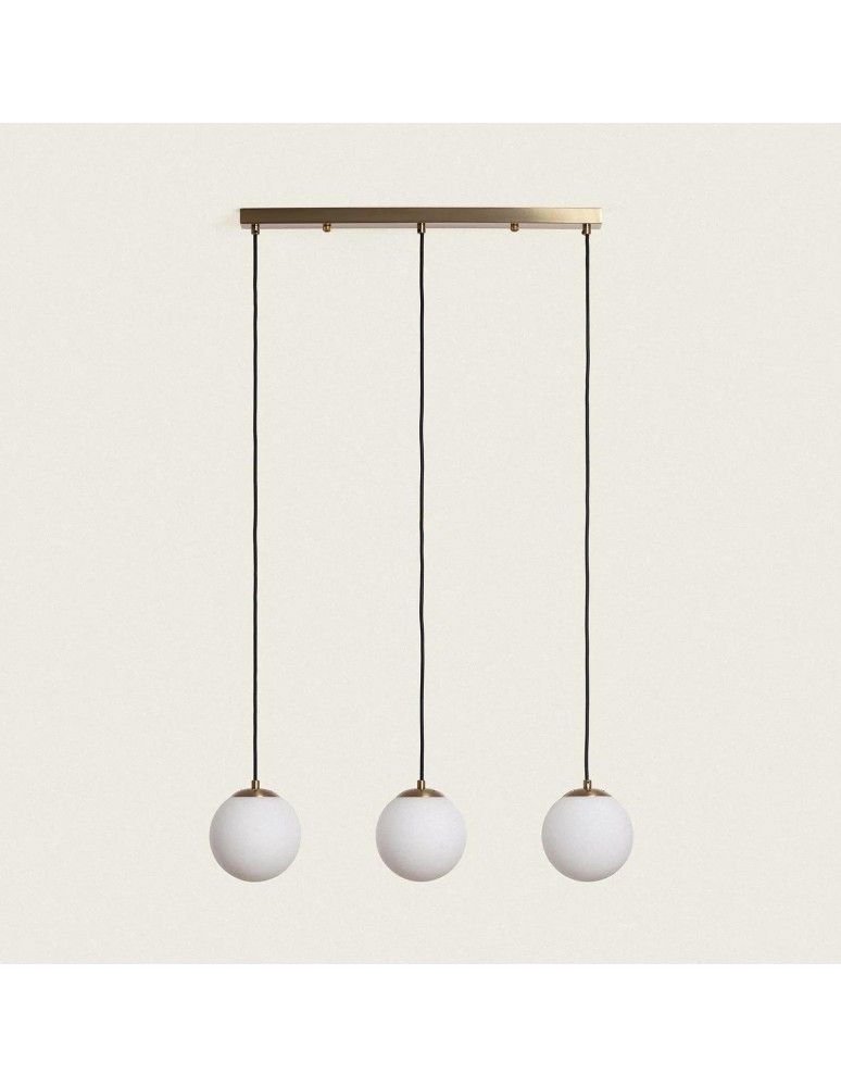 Pendant lamps - Abruzzo Parma glass pendant lamp milky spheres ABR-LWPP-3XE27 - product kolory-swiatla.pl 2