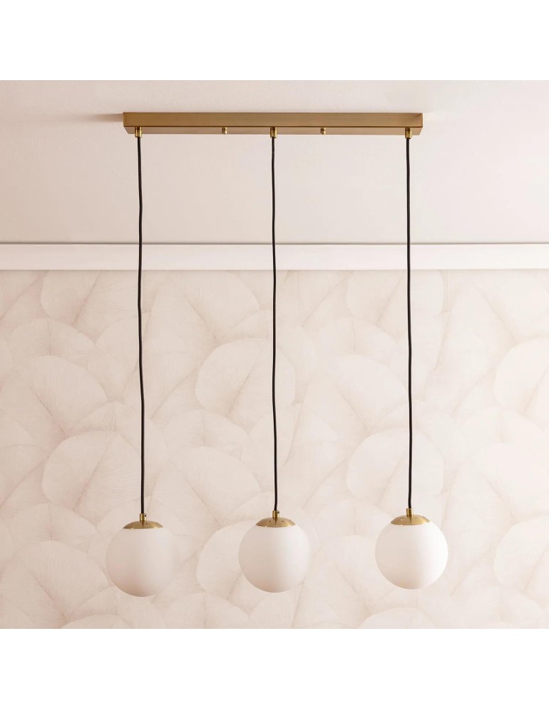 Pendant lamps - Abruzzo Parma glass pendant lamp milky spheres ABR-LWPP-3XE27 - product kolory-swiatla.pl 3