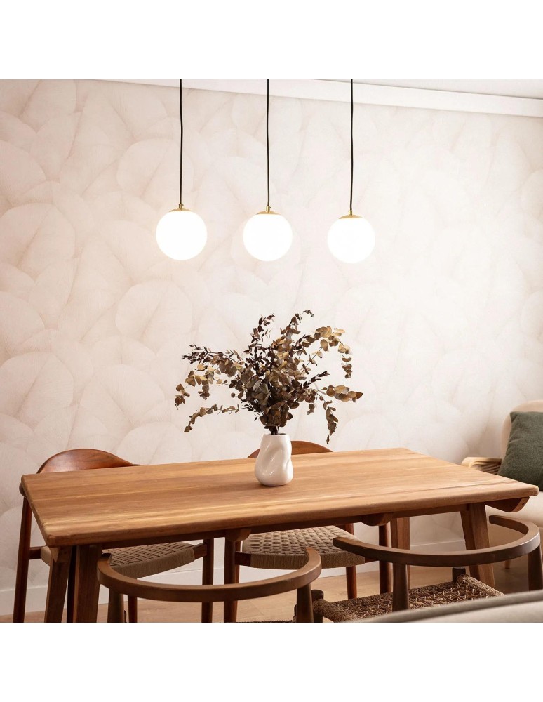 Pendant lamps - Abruzzo Parma glass pendant lamp milky spheres ABR-LWPP-3XE27 - product kolory-swiatla.pl 5