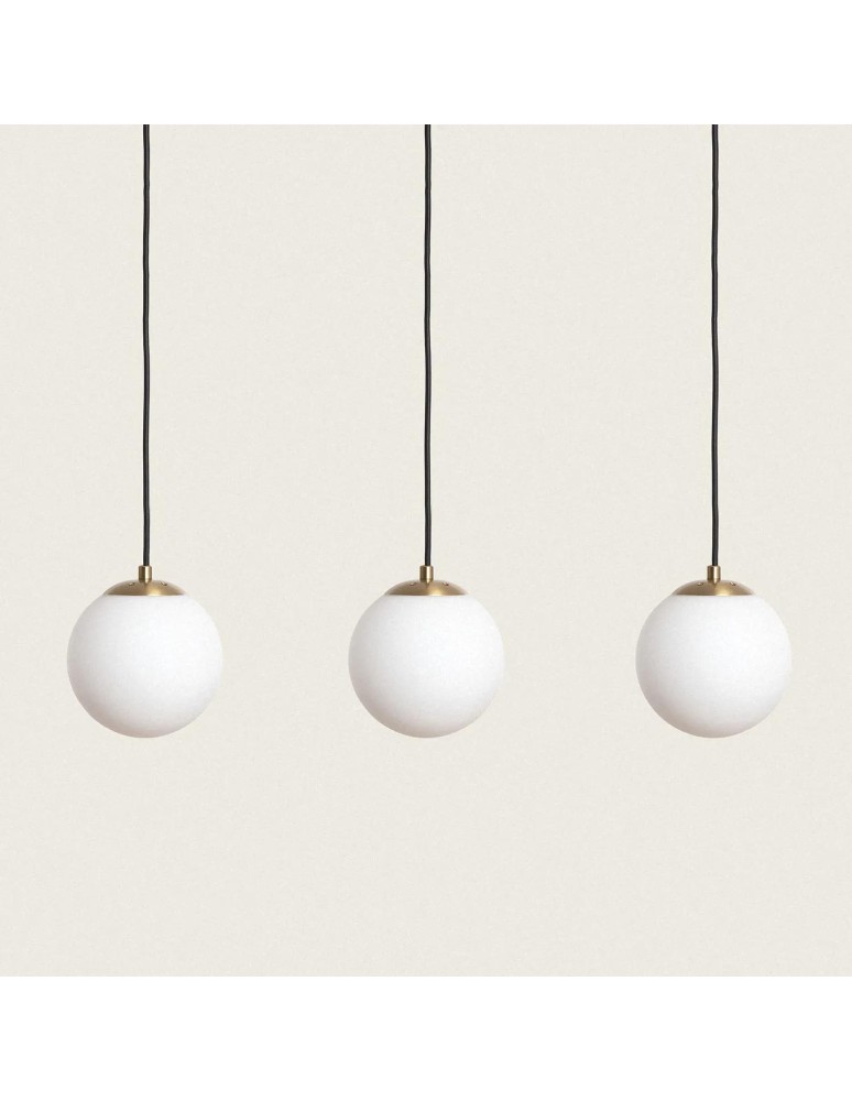 Pendant lamps - Abruzzo Parma glass pendant lamp milky spheres ABR-LWPP-3XE27 - product kolory-swiatla.pl 7