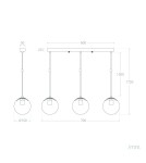 Abruzzo Lampa Wisząca szklana mleczne kule Parma ABR-LWPP-3XE27