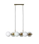 Abruzzo Lampa Wisząca złota szklane kule Conte 6xE27 85cm ABR-LWZC-6XE27