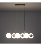 Abruzzo Lampa Wisząca złota szklane kule Conte 6xE27 85cm ABR-LWZC-6XE27