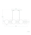 Abruzzo Lampa Wisząca złota szklane kule Conte 6xE27 85cm ABR-LWZC-6XE27