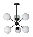 Abruzzo Lampa Wisząca Czarna szklane kule 60cm Grappa 6xE27 ABR-LWGG-6XE27